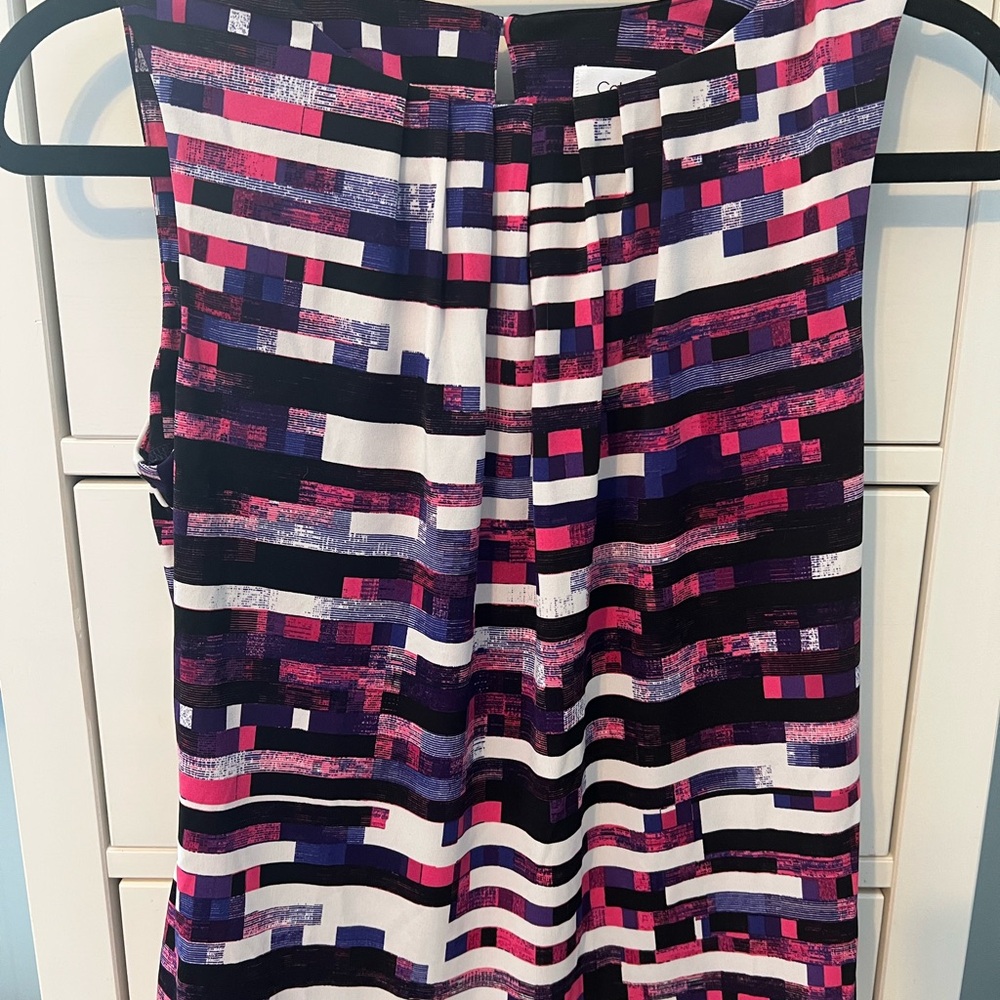 Calvin Klein Striped Top with Pink and Purple Accents